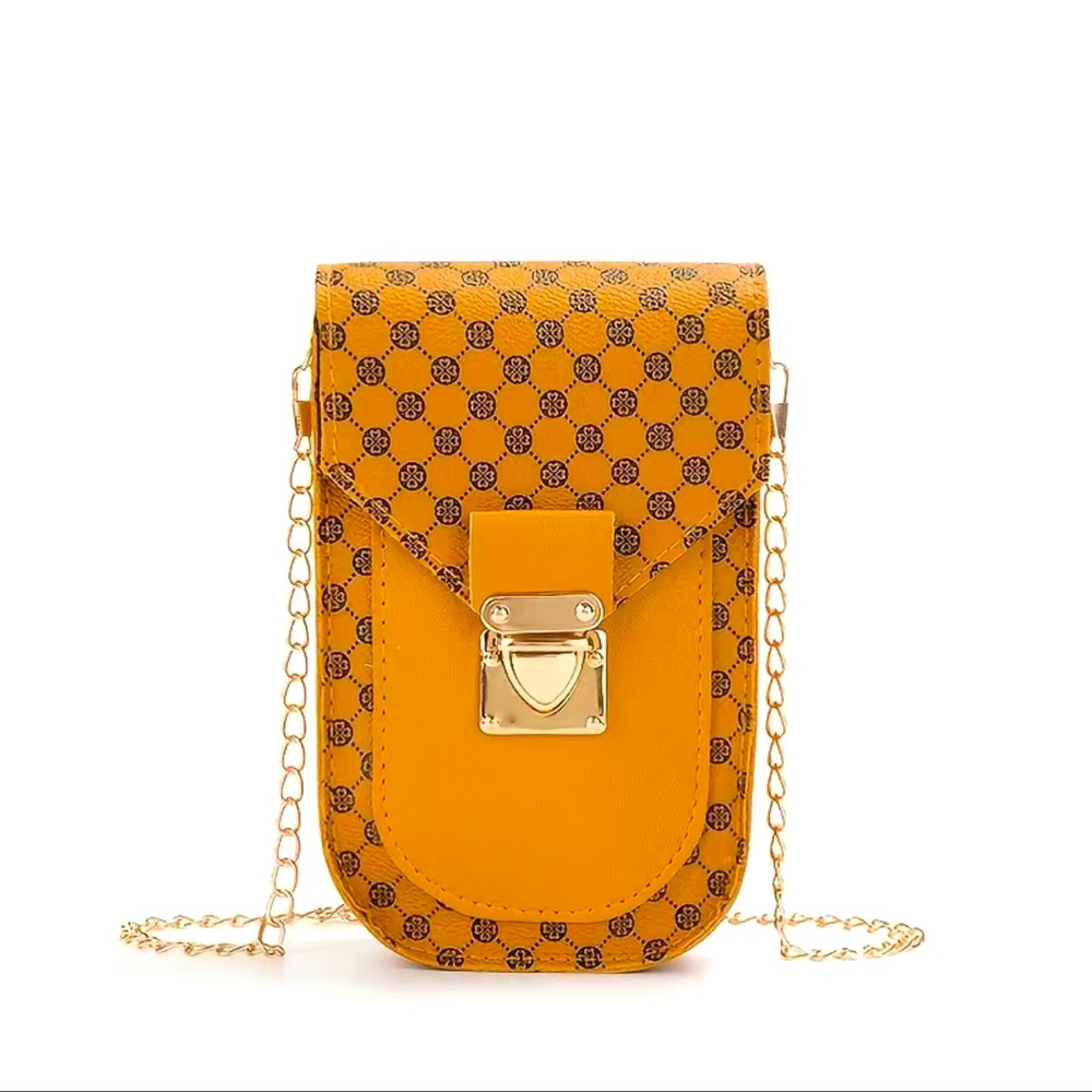 👛✨ Geometric Pattern Phone Bag, Women's Fashion Flap Chain Shoulder Bag